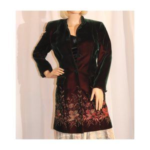 COPY - Favourbrook Green Velvet Embroidered Jacket Size 4